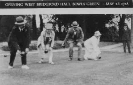 Bridgford Hall, bowling green 1928