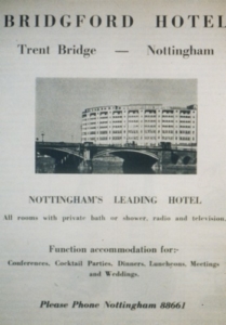 Trent Bridge, Bridgford Hotel c1960