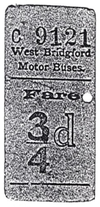 West Bridgford bus ticket c1930